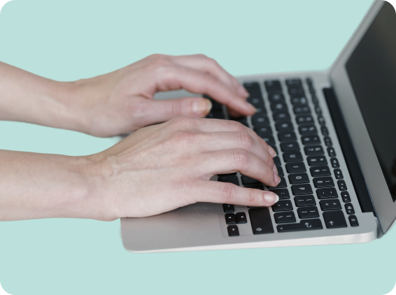 Laptop with green backround