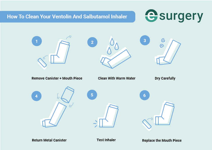 how to clean an albuterol inhaler
