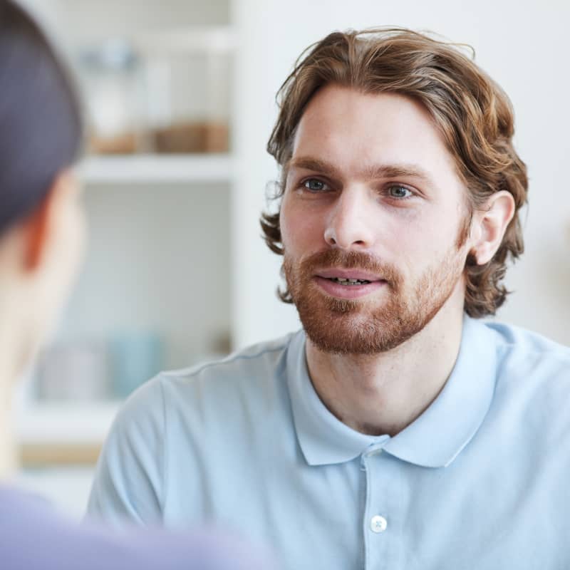 Talking to your partner about ED, couple talking, ED