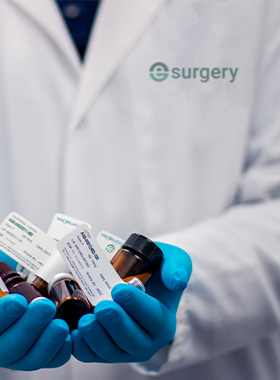 Might Brexit Affect Your Prescriptions? Possible Medication Shortage List. Dr in a white lab coat holding medication in gloved hands | e-Surgery