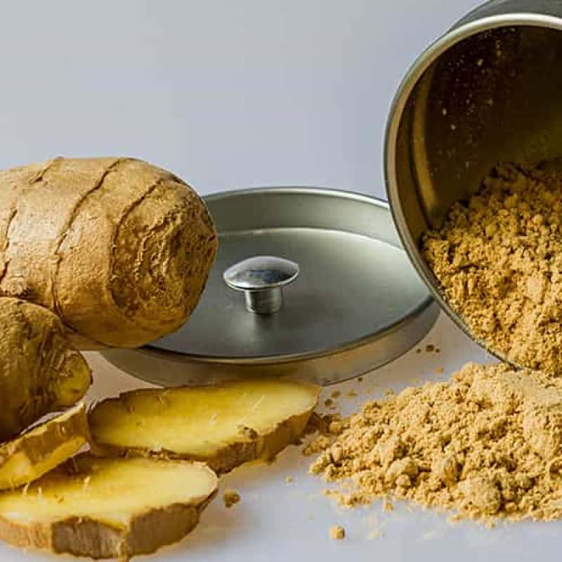 Ginger set up on table to help with acid reflux