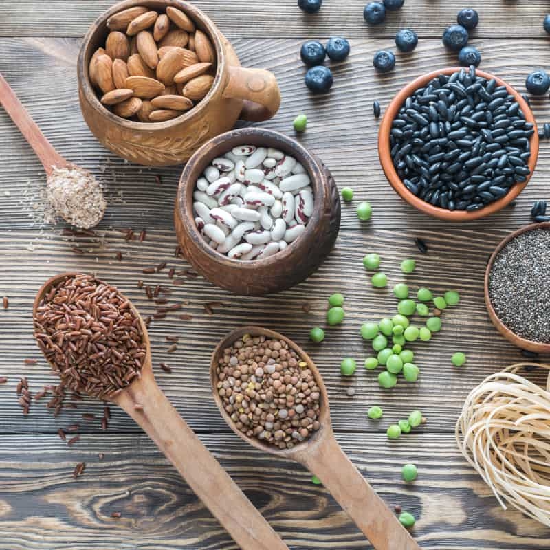 Selection of foods that help to get fibre into your diet